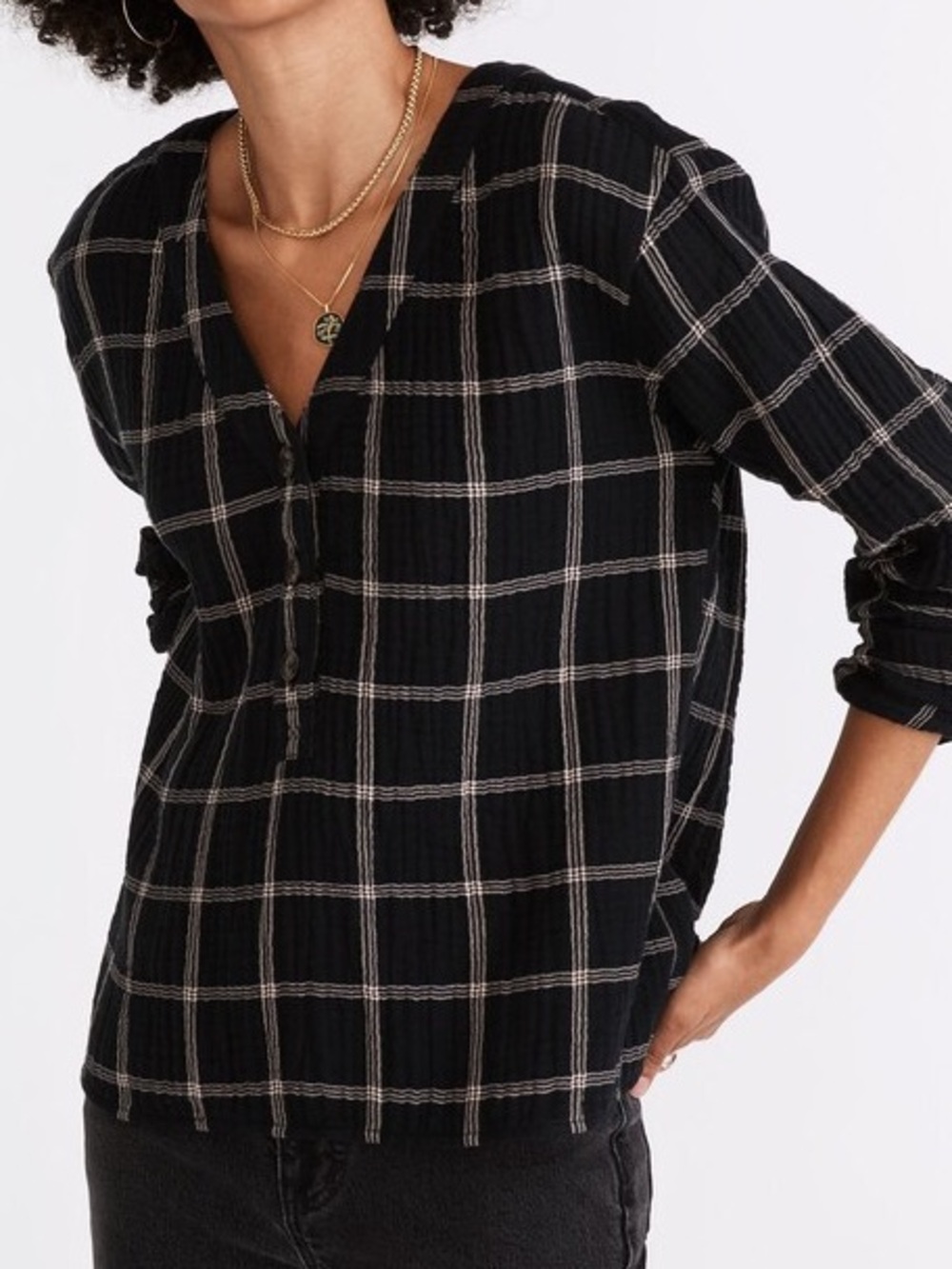 Madewell Windowpaner Plaid Button-Front Shirt
